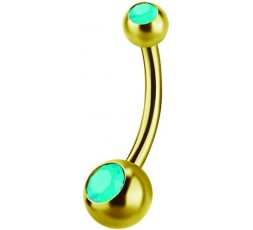 GD 316 6mm DOUBLE JEWEL NAVEL BARBELLS