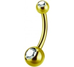 GD 316 6mm DOUBLE JEWEL NAVEL BARBELLS