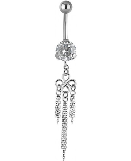 SS 316 JEWEL BANANA WITH DANGLES 1,6x10mm model 41 WH SS 316 JEWEL BANANA WITH DANGLES 1,6x10mm model 41 WH
