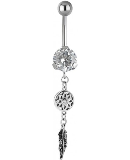 SS 316 JEWEL BANANA WITH DANGLES 1,6x10mm model 39 WH SS 316 JEWEL BANANA WITH DANGLES 1,6x10mm model 39 WH