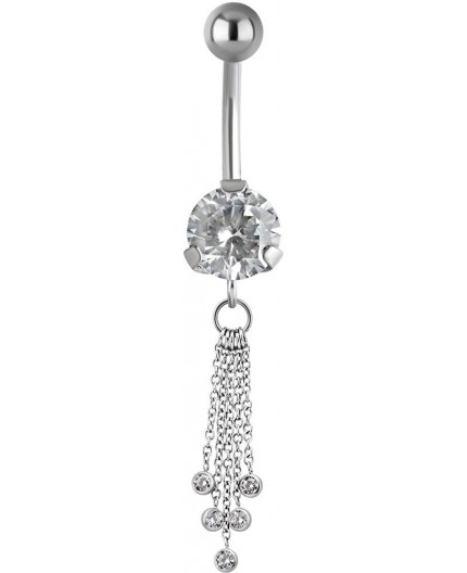 SS 316 JEWEL BANANA WITH DANGLES 1,6x10mm model 32 WH SS 316 JEWEL BANANA WITH DANGLES 1,6x10mm model 32 WH