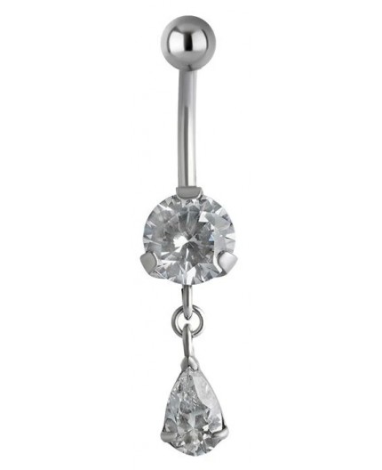 SS 316 JEWEL BANANA WITH DANGLES 1,6x10mm model 29 WH SS 316 JEWEL BANANA WITH DANGLES 1,6x10mm model 29 WH