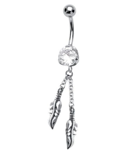SS 316 JEWEL BANANA WITH DANGLES 1,6x10mm model 19 WH