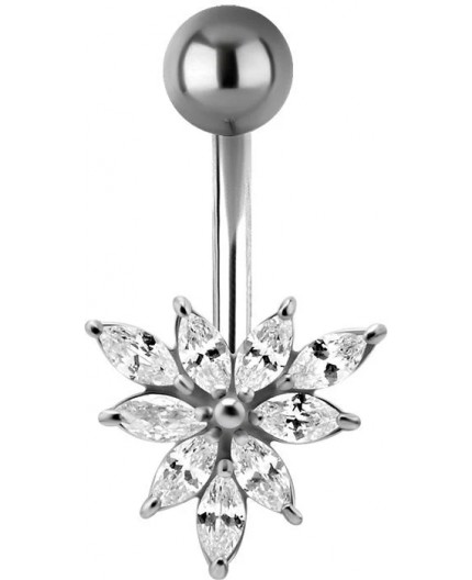 SS 316 JEWEL BANANA 1,6x10mm MARQUISE CLUSTER - WH SS 316 JEWEL BANANA 1,6x10mm MARQUISE CLUSTER - WH