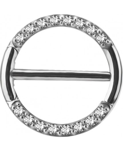 SS 316 JEWELLED DOUBLE NIPPLE CLICKER RING SS 316 JEWELLED DOUBLE NIPPLE CLICKER RING