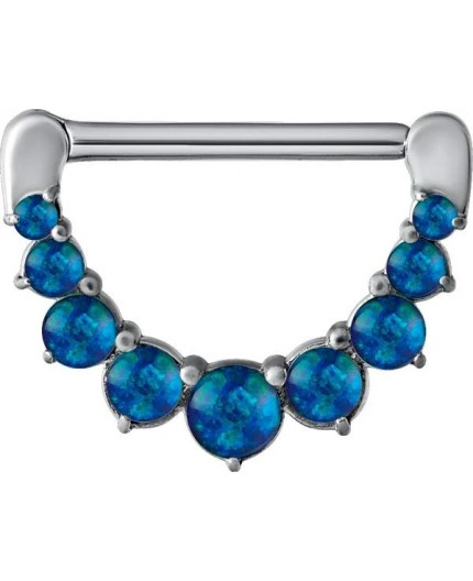 SS 316 JEWELLED NIPPLE CLICKER W/OPALS