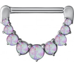 SS 316 JEWELLED NIPPLE CLICKER W/OPALS