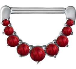SS 316 JEWELLED NIPPLE CLICKER W/OPALS