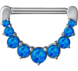SS 316 JEWELLED NIPPLE CLICKER W/OPALS