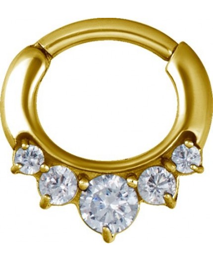 GD 316 JEWELLED CURVED BAR SEPTUM CLICKERS mod. 12 GD 316 JEWELLED CURVED BAR SEPTUM CLICKERS mod. 12