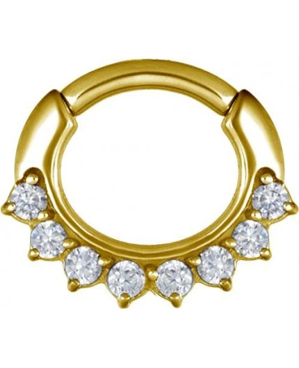 GD 316 JEWELLED CURVED BAR SEPTUM CLICKERS mod. 13 GD 316 JEWELLED CURVED BAR SEPTUM CLICKERS mod. 13