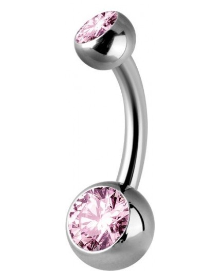 Titanium Double Jewelled Internal Banana Titanium Double Jewelled Internal Banana