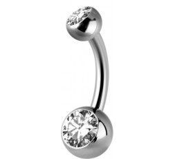 Titanium Double Jewelled Internal Banana