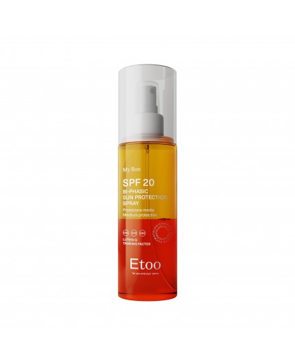 SPF 20 BIPHASIC SUN PROTECTION SPRAY Etoo - Spray Bifasico Protezione Media - 200ml SPF 20 BIPHASIC SUN PROTECTION SPRAY Etoo - Spray Bifasico Protezione Media - 200ml