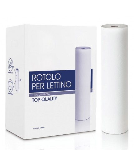 6 Rotoli di Carta BIANCHISSIMA in Pura Cellulosa per Lettino Doppio Velo - 60cm 6 Rotoli di Carta BIANCHISSIMA in Pura Cellulosa per Lettino Doppio Velo - 60cm