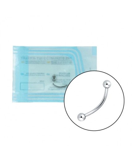 TT STERILE CURVED EYEBROW BARBELLS sfere 3mm TT STERILE CURVED EYEBROW BARBELLS sfere 3mm