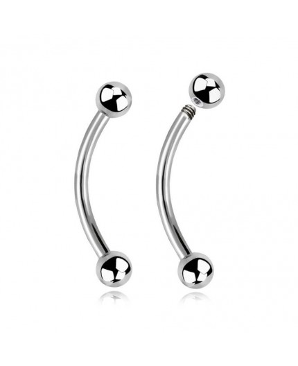 Banana Sopracciglio in Acciaio Inox 316L con Palline