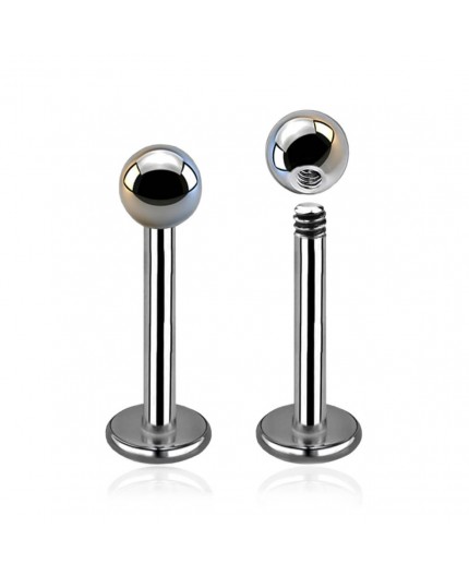 Labret in Titanio G23 ASTM F136 con Pallina