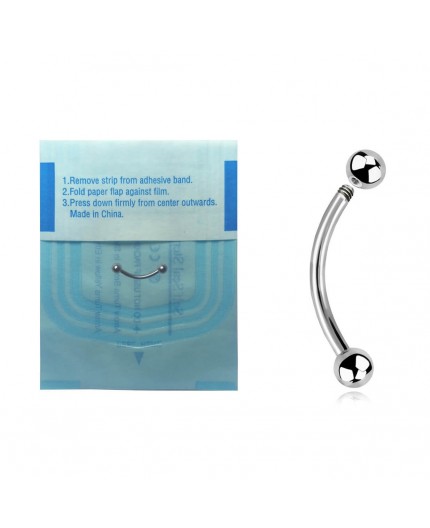 SS STERILE CURVED EYEBROW BARBELLS sfere 3mm SS STERILE CURVED EYEBROW BARBELLS sfere 3mm