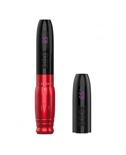 EZ Lola Air Pro - Black Red - Corsa Regolabile (2.0 - 3.3 mm) - Dermografo Wireless PMU Pen