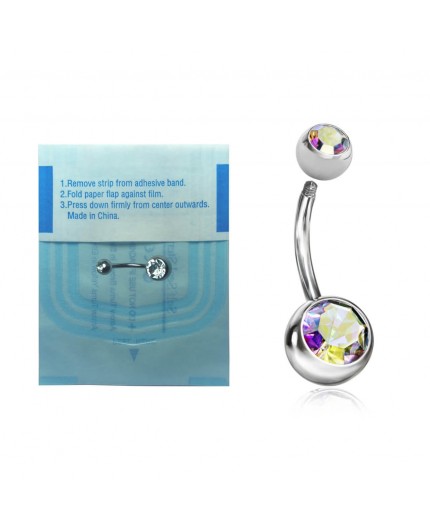 SS STERILE DOUBLE JEWEL NAVEL BANANABELL sfere 5+8mm