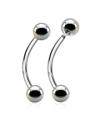 Banana Ombelico in Acciaio Inox 316L con Palline