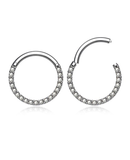 Clicker Septum in Acciaio Inox 316L con Zirconie Frontali