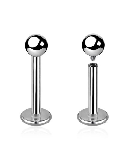 Labret in Titanio G23 ASTM F136 con Filettatura Interna